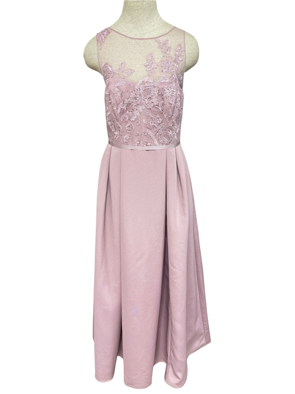Oleg Cassini Formal Dusty Rose Pink Lace Bodice Prom Dress Size 6